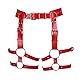 BBOHSS Damen Body Harness Mode Leder Strumpfgürtel Karneval Gothic Halloween Punk Dance Festival Strumpfband Kleidung (rot)
