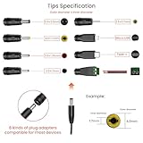 12V 2A DC Power Supply UK Plug AC Adapter with 8 DC Plug Tips, Converter Driver AC 100-240V Supply to DC 12V, AC to DC Converter Adapter Transformer for CCTV Camera, USB 3.0 HUB, LED Lights - Image 3