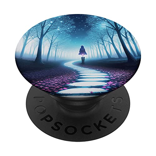Nature's Cosmic Journey PopSockets Swappable PopGrip, Black