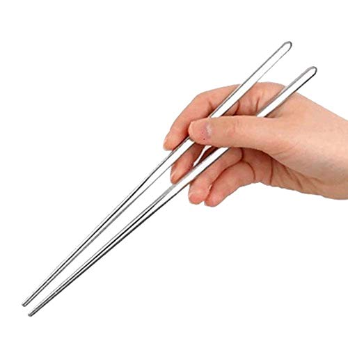 5 Pares de Palillos de Acero Inoxidable,diseño vacío Largo Ligero con Palillos Reutilizables Estilo clásico para Cocina Cena