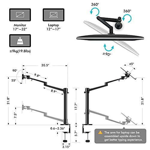 Viozon Selfie Desktop Live Stand Set 6-In-1 10" Led Ring Light Microphone Mount Compatible With 12-17" Laptop/17-32'' Monitor/7-13 Tablet/3.5-6.7" Phone/Digital Camera Dslr Online Teaching Meeting #TOP4