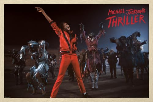 Trends International Michael Jackson - Thriller Dance Wall Poster, 22.4L x 14.7W, Blonde Framed Version
