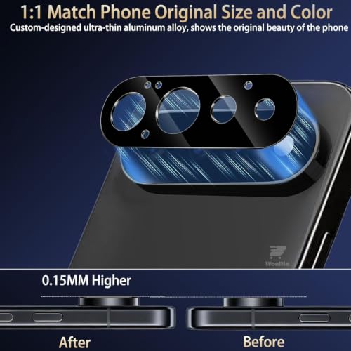 Image of WonRia Pack 1- Back Camera Glass Protector for Pixel 11 Pro 5G Camera Lens Protector | 9H Tempered Glass | Ultra HD | Ultra Slim - Black