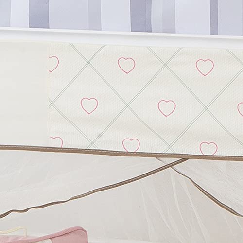 Kit Mini Berço Bebê Coração Palha Rose 9 Peças