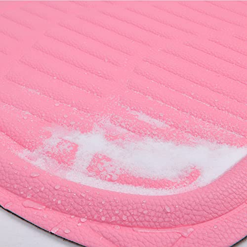 Cass Pass Leather Car Floor Mats -3D Waterproof All Weather, Universal Trim To Fit & Anti-Slip Burr Bottom Safety & Light Easy Clean Install For Suv Truck Auto (Pink) 4 Piece Sedan Van #TOP4