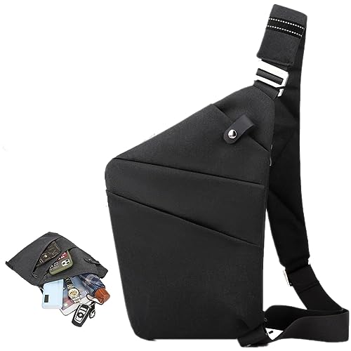 Image of Anti Theft Crossbody Bags for Women, Shoulder Bag Anti-theft Design for Travel, Sport (Black - Right Shoulder)