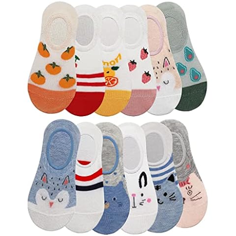RATIVE Thin Flat Liner No Show Low Cut Cotton Socks For Kids boy Girl (12-pairs/pretty girl) Cover