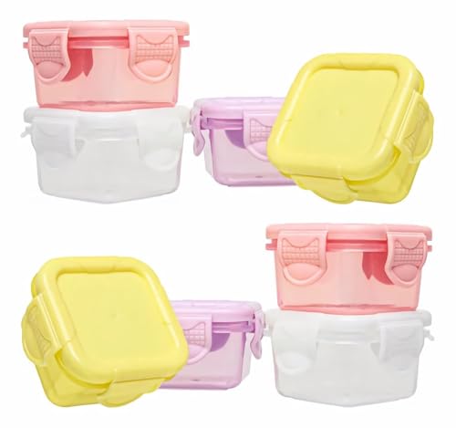 Jogo 12 Mini Potes Hérmeticos Conjunto Potinhos Congelar Papinha Temperos Comida