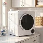 HOMCOM Electric Portable Clothes Dryer, 18 lbs Compact Laundry Dryer 1300W with Stainless Steel Tub, Touch Panel, 6 Drying Modes, Front Load Drying Machine for Apartments, Dorms