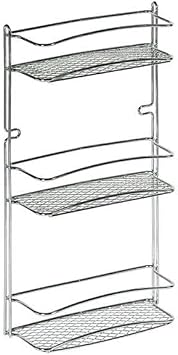 Artex Shelf Shelf Bathroom 3 Posts, Chrome, Stainless Steel, White, 48 x 10 x 26 cm