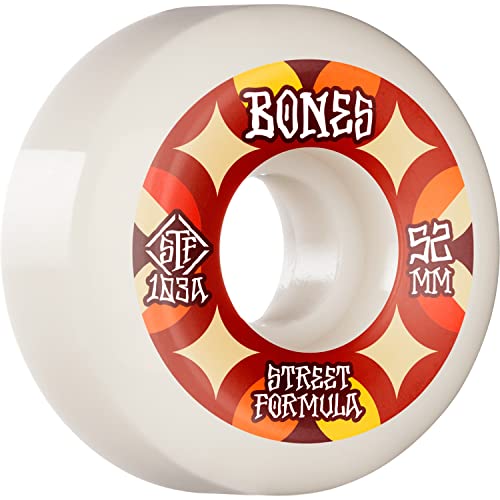 Bones Wheels Stf V5 Retros White Skateboard Wheels - 52Mm 103A (Set Of 4) #TOP1