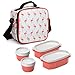 Tatay Urban Food Casual, torba na żywność, pojemność 3 l, z 4 hermetycznymi Tuppers (2 x 0,5 l, 2 x 0,2 l), kolorowy wzór flaminga, wymiary: 22,5 x 10 x 22 cm