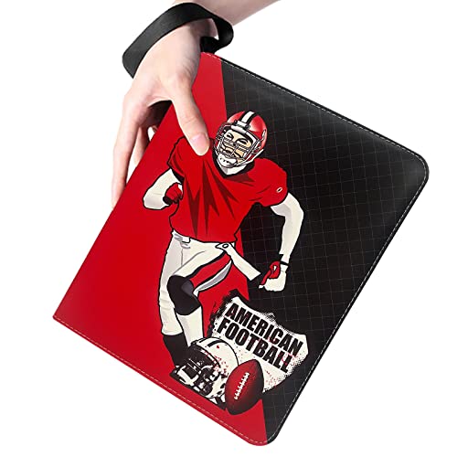 Football Card Binder 9 Pocket, Trading Card Binder With Sleeves, Sports Card Binder Collectible Trading Card Albums Fits 900 Cards With 50 Removable Sleeves #TOP6