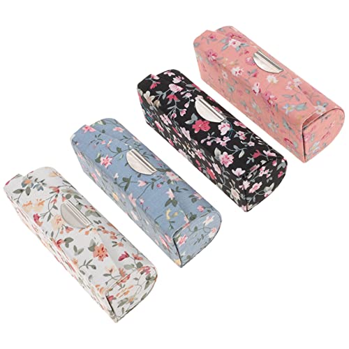 4pezzi Organizer Per Rossetti e Cosmetici Scatola Portatrucchi Ricamato Di Per Make-up e Regali Di rosa blu bianco nero