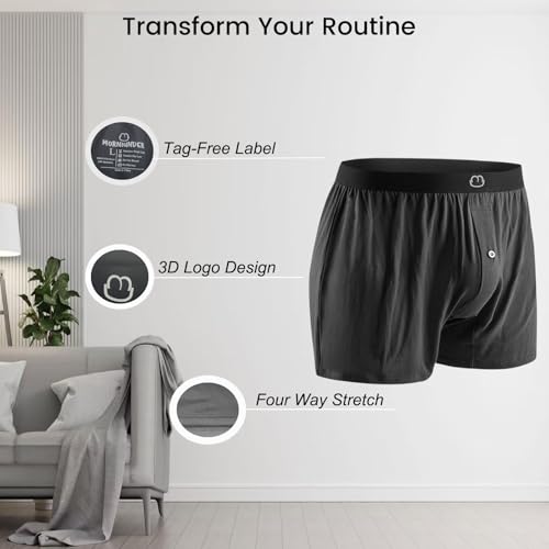 Cooling Men's Boxers Shorts with Button Fly - Tagless Comfort Stretch Underwear, Seamless Waistband for Daily Wear4
