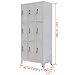 vidaXL Armario Taquilla con 9 Compartimentos Acero 90x45x180 cm Gris Casillero