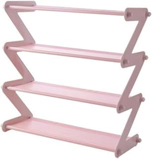 SOLUSTRE Estantería Zapatero de Acero Inoxidable y Tela No Tejida Rosa Estantes Apilables para Almacenar Zapatos y Utensilios Ahorro de Espacio para Hogar Cocina Oficina