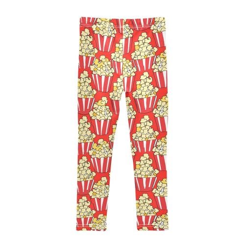 Girls Leggings Popcorn Box Red Printed Soft Toddler Leggings for Girls Kids Pants Size 4T-10T2