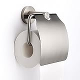 HOMEIDEAS Toilet Paper Holder Stainless Steel Bathroom Paper Towel Dispenser Tissue Roll Hanger,Wall Mount,Brushed Nickel