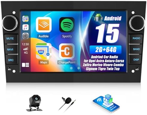 2G+64G Android Car Radio for Opel Astra Antara Corsa Zafira Meriva Vivaro Combo Signum Tigra Twin Top with Wireless Carplay Android Auto, 7 inch HD Touch Screen Car Stereo with Bluetooth GPS