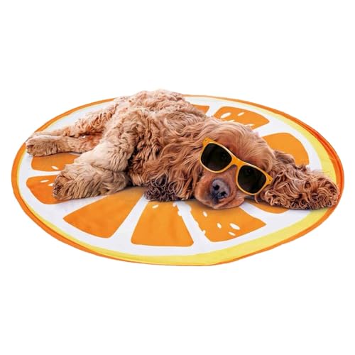 Caribou Living Large Cooling Pad for Dogs and Cats -Stay Cool Fruit Mat - Cooling Gel Technology - No Refrigeration Needed - Perfect for Hot Summer Days - 60cm (Orange Mat)