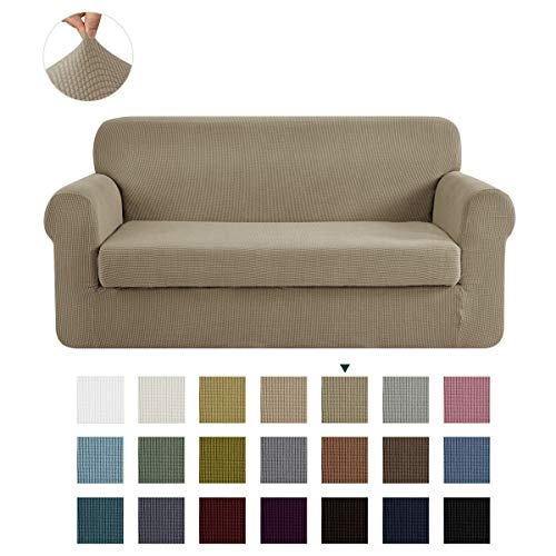 CHUN YI Stretch Sofa Slipcover 2-Piece Couch Cover Furniture Protector, Settee Coat Soft