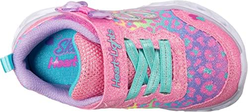 Skechers Kids Girls Heart Lights Sneaker, Hot Pink/Multi, 5 Toddler | Image 4
