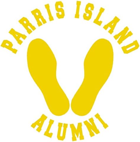 MiaBella Designs Parris Island Alumni Yellow Footprints Vinyl Decal Sticker, Premium Glossy Vinyl, Yellow, Small W 5" H 5"