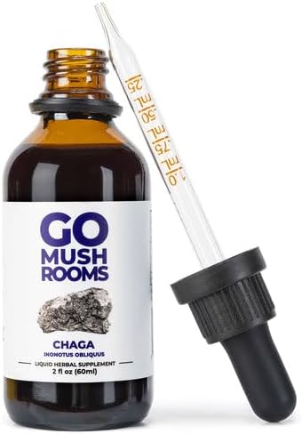 Miniatura 5 de Chaga Tincture - Suplemento de hongo corporal fructífero extraído doble para apoyar el sistema inmunológico - Apoyo rico en nutrientes Chaga y