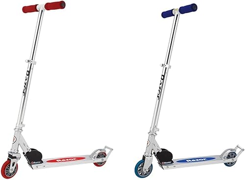 Razor Patinete A2 Kick para niños Barra de ruedas, plegable, ligera, sistema de reducción de vibración frontal, manillar de altura ajustable y