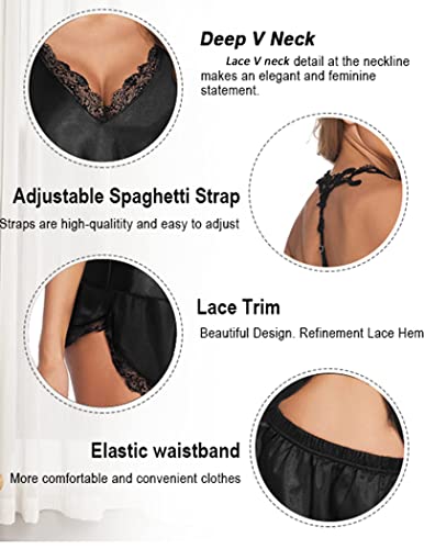 Image of Avidlove Satin Pajamas Set Sleepwear Womens Sexy Lingerie Cami Shorts Set Nightwear S-XXL