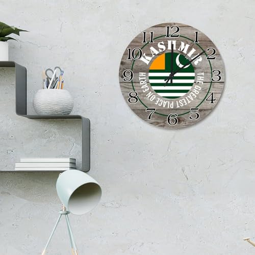 Horloge murale drapeau du Cachemire silencieuse pour décorer sans bruit - 3