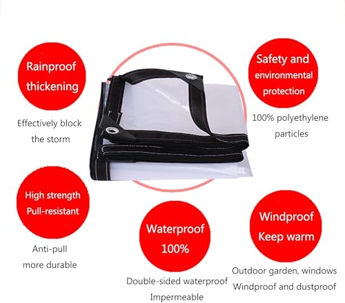 Bâche transparente résistante aux intempéries couverture étanche 120g/m²