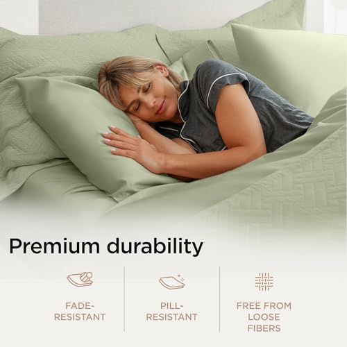 Threadmill Luxury Supima Cotton Sheets, Luxury 1000 Thread Count Soft 100% Cotton Sheets for Full Size Bed, 4 Pc Sage Green Bed Sheets Full Set, 5-Star Hotel Quality Deep Pocket Bed Sheets Set