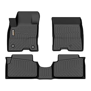 Binmotor-All Weather Protection TPE Floor Mats for Ford Maverick Hybrid 2024 2023 2022, Heavy Duty Car Floor Liners, Automotive Car Mats, Front & 2nd Row Full Set Maverick Hybrid Accessories-Black