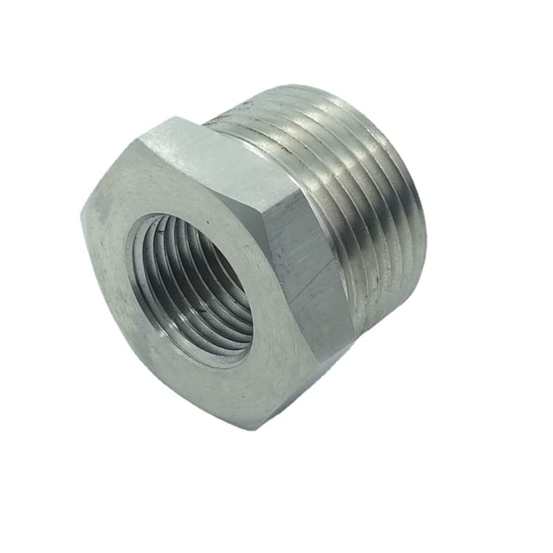 Tuyau réducteur 1" NPT mâle vers 1/2" NPT femelle, adaptateur inox 304 hexagonal haute pression