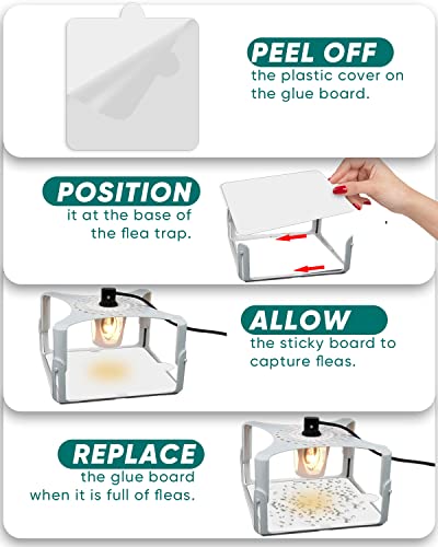 16Pcs 6" Flea Trap Refills Compatible With Terro T230 T231 Traps, Flea Trap Refillable Replacement Glue Boards For Indoor Electric Flea Light And Flea Killer #TOP6