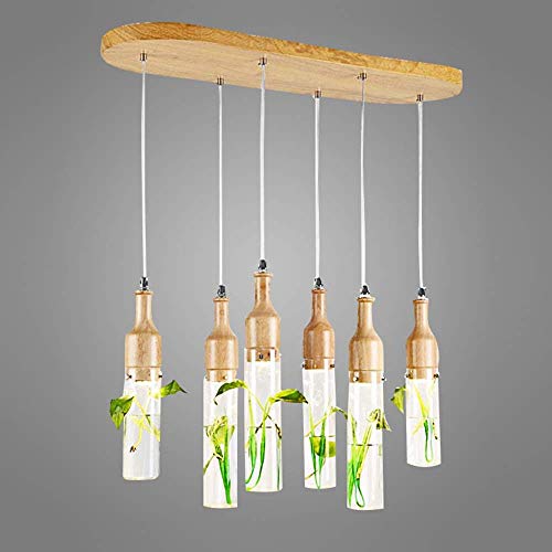 Lampe suspendue en verre tube pour végétaliser un salon sombre