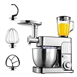 ☛ [3 en 1 batidora de pie] le hace conveniente para relajar sus manos - 3 en 1 batidora de pie con el procesador de alimentos, picadora de carne y licuadora es fácil, perfecto, y es ideal para hacer pasteles, pan, bola de masa, exprimir el jugo por la licuadora. [No utilice dos o más funciones al mismo tiempo].