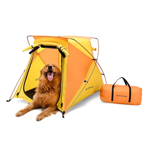 Pawthway Portable Dog Tent for Large Pets up to 100lb or Multiple Pets, Waterproof Dog Tent Outdoor Lightweight with Carrying Bag, Fully Zipped Meshed Door and Window, for Camping, Beach, Backyard