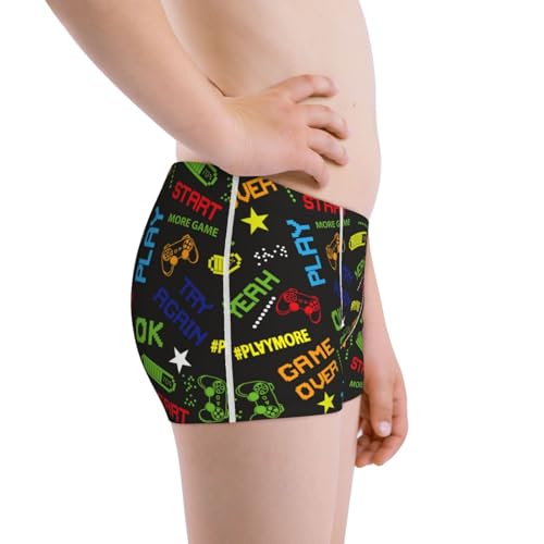 Boys' Cotton Boxer Brief Soft Underwear-Pixel Game2
