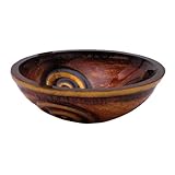 Yosemite Home Decor OLIVIA Fused Topmount Round Glass Basin, Coffee