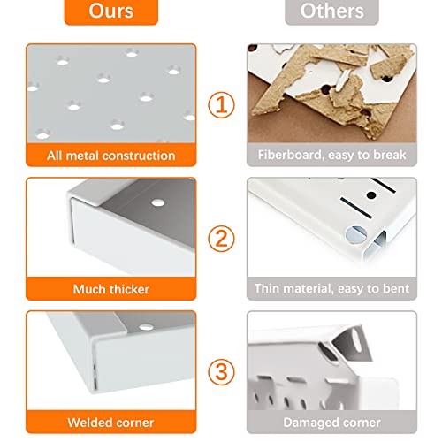 Torack 3Pcs Metal Pegboard Panels For Wall Garage Utility Tools Pegboard Storage System For Workbench, Shop, Shed Modular Peg Board Organizer Board Kit(Pack Of 3, Grey) #TOP5