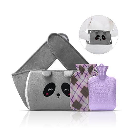 Yungden Wärmflaschengürtel, Wärmflasche mit Taillenbezug 120CM Verlängerte, Niedlich Abnehmbar Wärmeflasche zum Umbinden, Hot Water Bottle für...