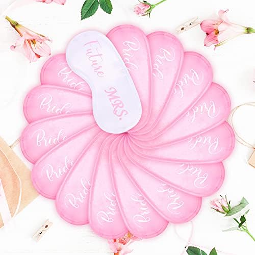 15 Pieces Bride Masks and Bridesmaids Sleep Mask Bridesmaid Proposal Present Bridal Party Favor Bachelorette Party Favors with White Storage Bag Bachelorette Present for Bride Party Favor Accessories