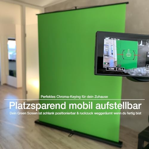 Ausfahrbarer Greenscreen Rollup von Floordirekt für Fotografie und Video