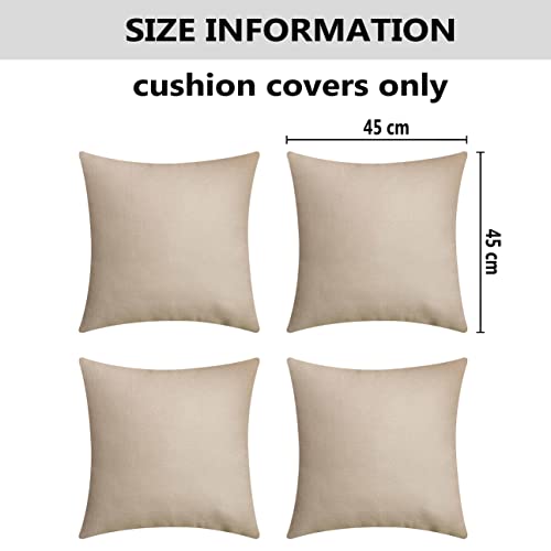 Housses de coussin en lin clair extérieures lot de 4 décoration