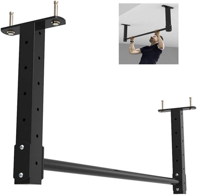 Barra de dominadas para hogar con altura ajustable y soporte de techo para fitness