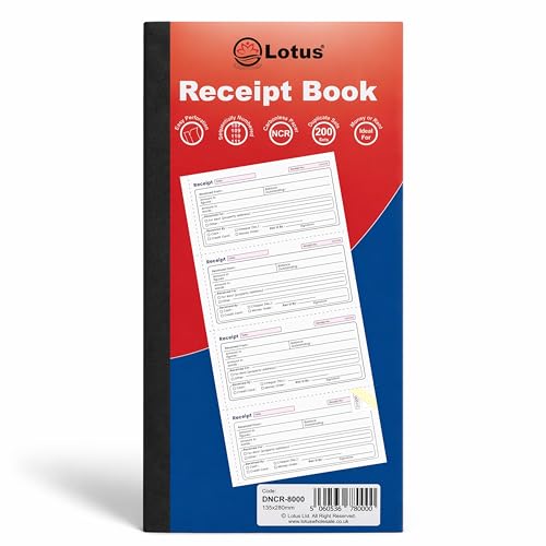 Carnet de reçus dupliqué autocopiant 2 parties bleu et rouge DNCR-8000