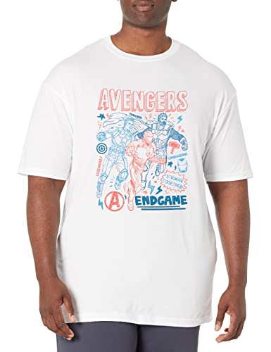 Marvel Earths Mightiest Doodles T-Shirt Homme Coton Col Rond Collec